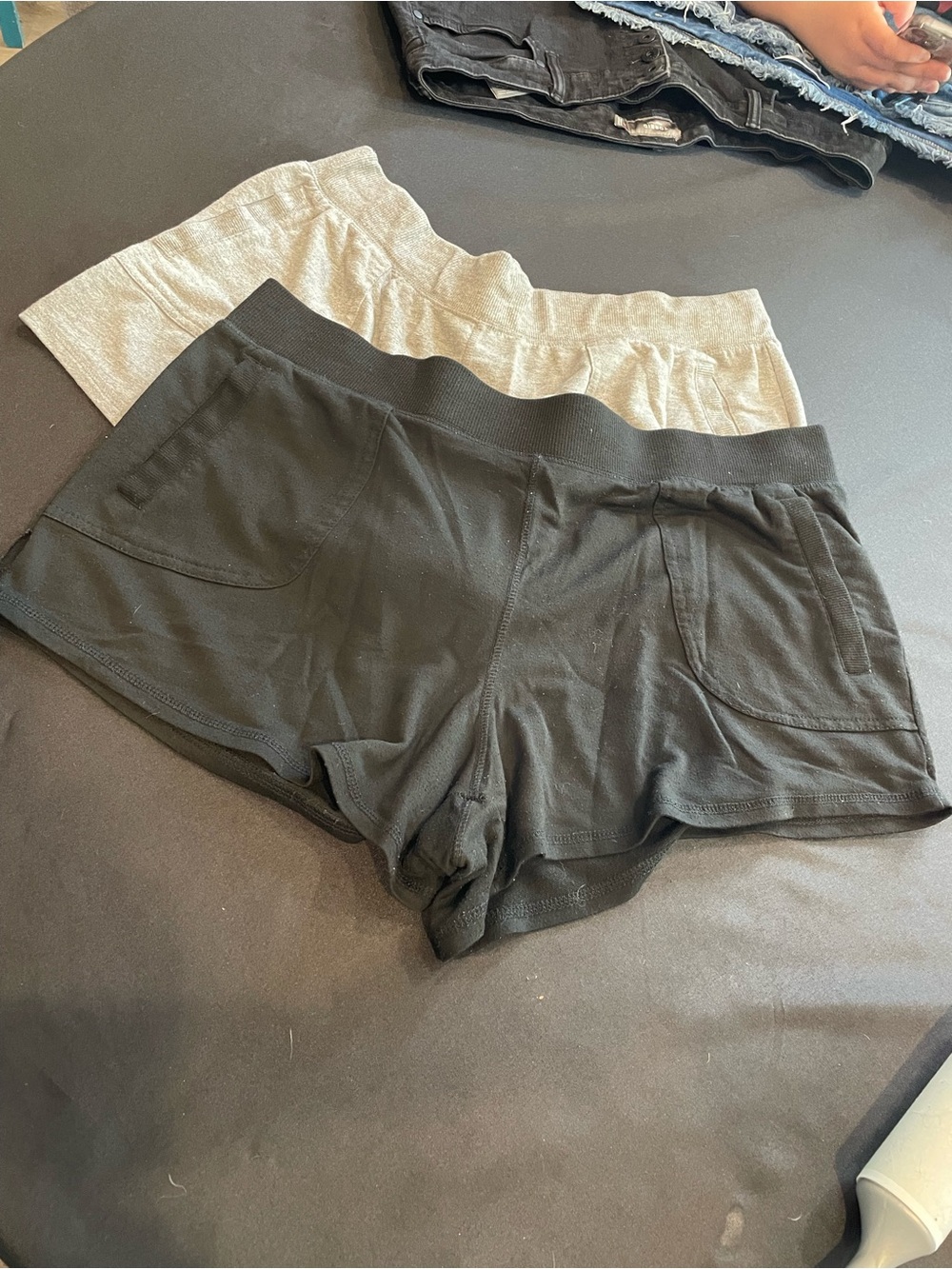 Athletic Works Women's Lounge Shorts Set - Black & Cream